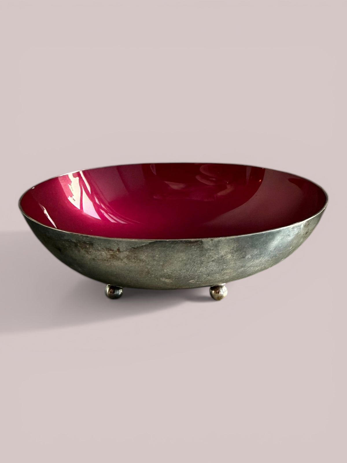 Reed & Barton Enameled Silverplate Footed Bowl, Model 143, c. 1950s–60s