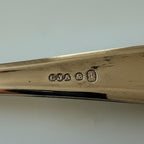 Atlas & Arden Cased Sterling Silver Tea Set, Glasgow. Close-up of hallmarks on a teaspoon.