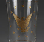 Atlas & Arden vintage Culver cocktail glass featuring a 22K gold Federal Eagle motif surrounded by gold stars.