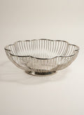 Atlas & Arden Italian silverplate wire basket with scalloped petal form and solid base. Mid-century.